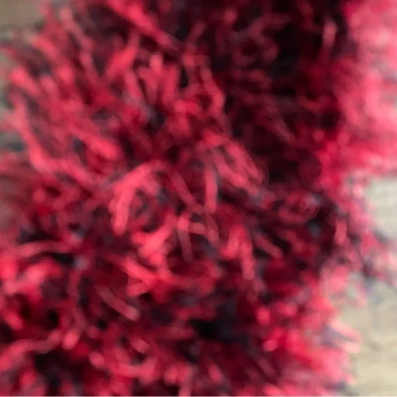 Handmade Crochet Red Scarf - Picture 2 of 2
